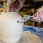 David and Margaret Frith at work at Brookhouse Pottery 2017